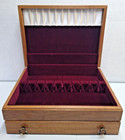 Vintage Silverware flatware Tarnish Proof Chest W  Drawer  Velvet Felt Lining