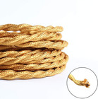 25ft Vintage Fabric Lamp Wire 18 2 Twisted Cloth Covered Electrical Cord