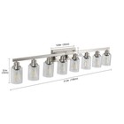51 In Modern Vanity Light Led Nickel Wall Sconces 8 Lights Fixtures For Bathroom