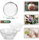 20 Pack Clear Plastic Ornaments 5cm Christmas Ornament Balls For Crafts Fillable