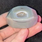 Polished Agate White Crystal Geode Display Specimen