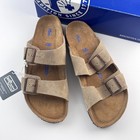 Birkenstock Arizona Soft Footbed Taupe Suede Leather Sandals Men s Regular