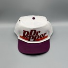 Dr Pepper Hat Vintage Trucker Rope Cap Retro White maroon 80s 90s Dr pepper