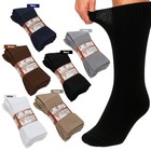 12 Pairs Mens Diabetic Crew Socks Circulatory Non-binding Cotton Size 9-11 10-13