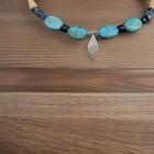 Unique Vintage Handmade Turquoise And Bone Necklace