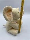 Ty 2007 Pluffies P   nut Yellow Elephant Gingham Ears Stuffed Animal Plush 9   