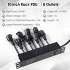10 Inch Rack Pdu  8 Rear Outlets  1020j Surge Protection  15a Overload Switch  1