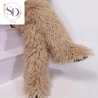 Furry Thigh High Boots  Over-the-knee Fluffy Winter Classic Footwear For Women