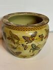 Vintage 70s New England Pottery Koi Fish Butterflies Butterfly Planter Chinese