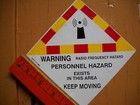 1ea Vintage Radio Frequency Hazard Warning Label Sticker Sign Placard Stickyback