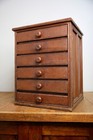 Antique Apothecary Cabinet Wood Drawer Vintage Typeset Watchmaker Jewelry Box