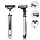 54pcs Stainless Steel Blades Shaving Disposable Razors With 2 Handles For Men