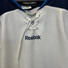 Reebok Ice Hockey  17 Nhl Jersey Men s White Blue Lace Up Pullover Sports - Xl