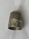 Antique Stern Bros Sterling Silver Thimble Size 8 Engraved Floral    lucy   