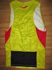 Saucony Vest Tri Triathlon Jersey Size Medium Zipper Front Yellow Red And Black