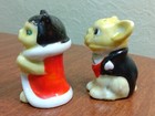 Vintage Dog   Cat Anthropomorphic Dressed Up Couple Salt   Pepper Shakers Japan