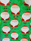 Vintage Atomic Santa Wrapping Paper Gift Wrap 34x30  Unused Green Red