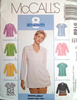 Mccall s Uncut Easy Pattern 9168 Misses Plus Size 20 22 24 Blouses Tops 8 Looks