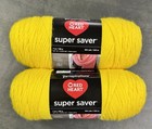 Red Heart Super Saver Yarn  0324 Bright Yellow 7oz Skein 100 Acrylic  2 Pac