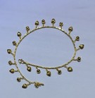18k Solid Yellow Gold Dangle Heart Ball 70 cuban Link Anklet 10 5inches10 10gm