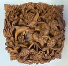 Balinese Handmade Indonesian Mermaid Dolphin Turtle Wood Carving Panel 9 5 X 10 