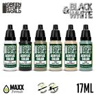 Paint Set - Black And White - Airbrush Brush Acrylic 17ml Tones