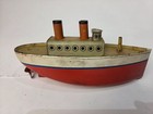 Vintage 1930 s 40 s Tin Plate Wind Up Boat Ship Ocean Liner