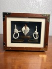 Vintage Nautical Knot Shadow Box Wood Treasure Chest Jewelry Box Brass Details
