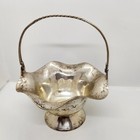 Vintage Silver Plated Basket Candy Dish Metal Bowel Made In India Amc New York