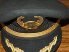 Vintage Continental Airlines Pilot Dress Hat W  Badge By Bancroft