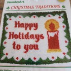 Wonder Art Vtg Christmas Latch Hook Kit Complete 20x27 Happy Holidays