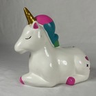 Ceramic Unicorn Piggy Bank 6    Tall With Stopper