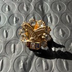 Vtg Foe Fraternal Order Of Eages Rhinestone Lapel Pin   Tie Tack Rwb Enamel