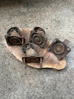 Antique Industrial Set Of 4 Steel Swivel Casters Cast Iron Cart Wheels