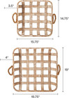 Wood Weave Tobacco Baskets  Natural Finish  Set Of 2  20 And 16 Inch