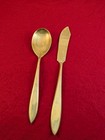 Vintage Dirigold Dirilyte Goldware Regal Sugar Spoon   Butter Knife Silverware