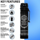 2 Police Magnum Pepper Spray Defense 5oz Flip Top Belt Clip Stream Protection 