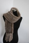 Knit 100  Real Mink Fur Scarf  150 14 Cm Gray Neck Wrap  unisex Gift Cape