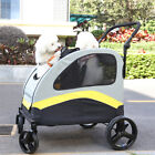 Foldable Dog Stroller Pet Jogger Wagon Travel Carriage With Divider For 2 Pet