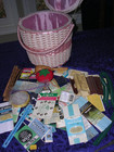  t  Vintage Sewing Basket Full Of Vintage Sewing Items   40 Pc Lot