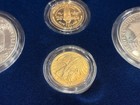 1987 U s  Constitution 4-coin Set Gold  5 Silver  1 Coa   Mahogany Box Mint