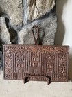 Vintage Rustic European Folk Art Terracotta Clay Pottery Relief Wall Plaque Tile