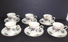 Lenox Winter Greetings New Set 6 Footed Tea Cups   Saucers Fine Ivory China 1995
