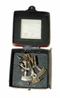 Functional Solid Brass Maritime Marine Nautical Sextant With Leather Box Vintage