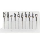10pcs 1 8  Tungsten Carbide Burr Rotary Drill Bits Tools Cutter Files Set Shank