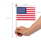 6 Pcs 4 X 6 Inch Small American Flags On Stick  Mini Handheld 6 Pcs 4x6 Inch