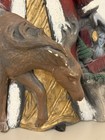 Vintage Ceramic Santa Claus   Deer Figurine Christmas Decor Hand Painted