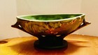 Roseville Pottery Bushberry Pattern Pattern  1-10 Fb Green Tall Comport  Basket