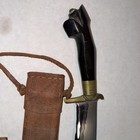 Vintage Philippines Negrito  Bolo Heavy Steel  Blade Knife   Leather Sheath