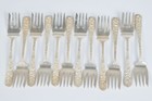 Vintage Stieff Repousse Rose Sterling Silver Flatware Silverware Set 60-piece